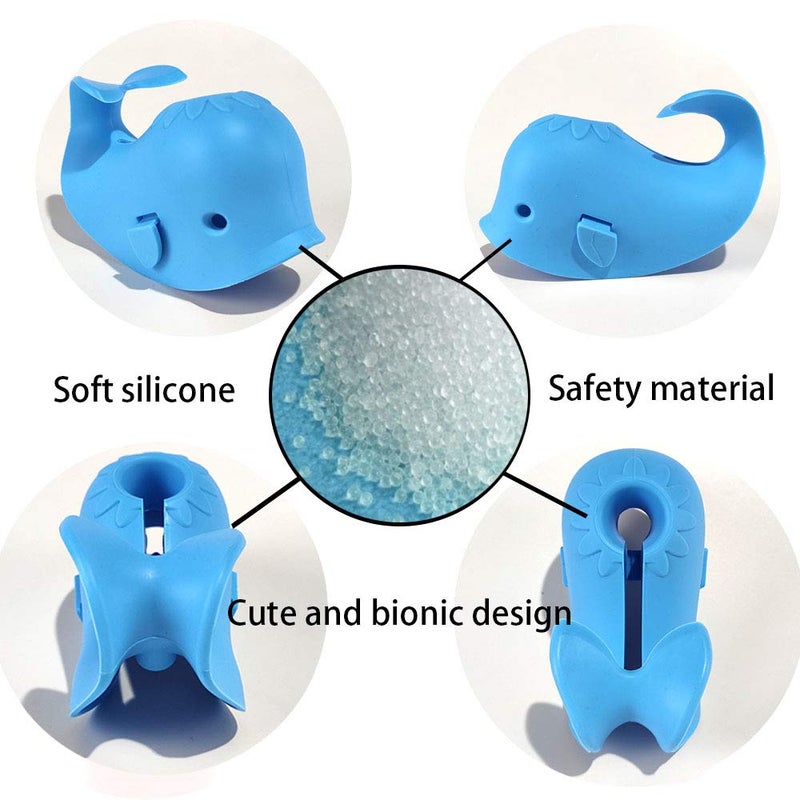 ALIBEBE Faucet Cover Bathtub Baby Tub - Bath Spout Cover Baby Bathtub, Faucet Cover Baby Bathtub Silicone Whale for Kids, Toddlers, Blue () - Image 3